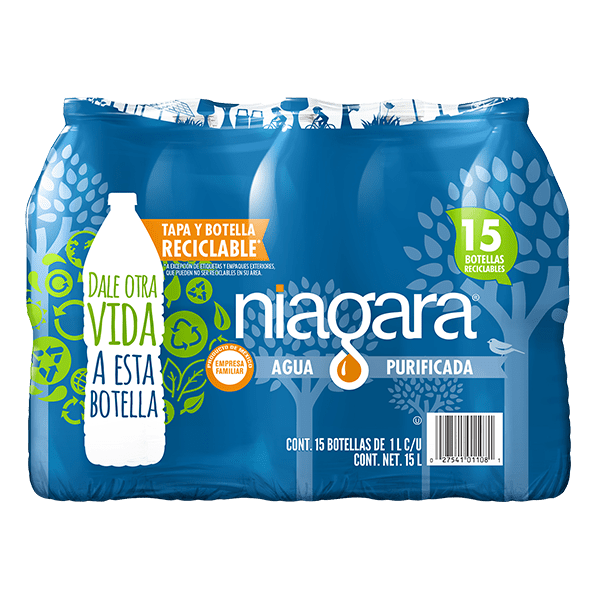 paquete de agua Niagara con 15 botellas de 1 L c/u