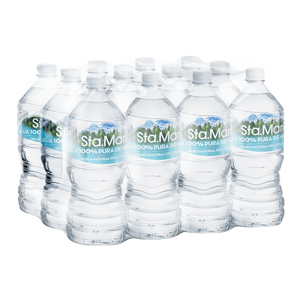 paquete de agua Santa María con 12 botellas de 1 L c/u