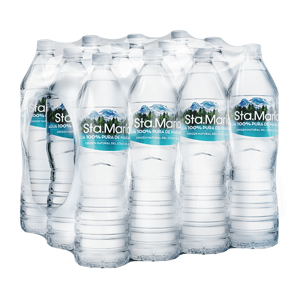 paquete de agua Santa María con 12 botellas de 1.5 L c/u