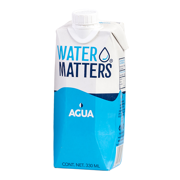 tetrapack de agua water matters de 330 ml
