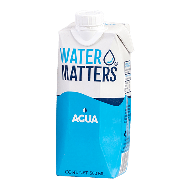 tetrapack de agua water matters de 500 ml