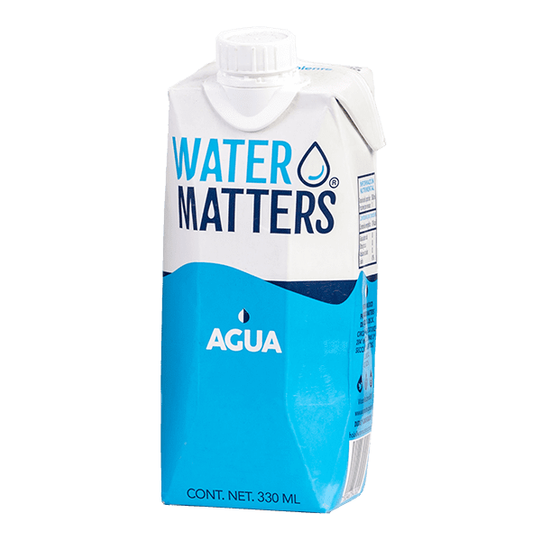 tetrapack de agua water matters de 330 ml