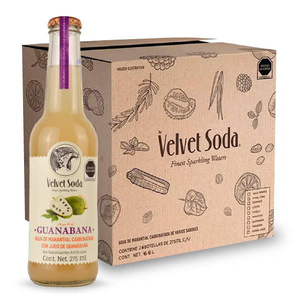 Velvet soda Guanabana 24 botellas de 275 ml c/u