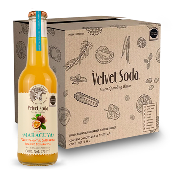 Velvet soda Maracuyá 24 botellas de 275 ml c/u